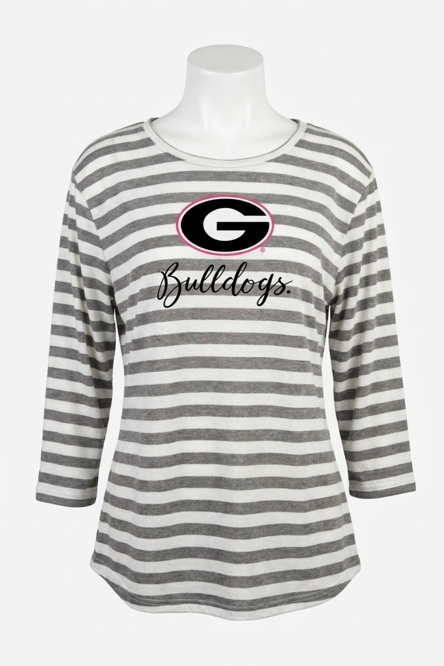 NEW GAMEDAY COUTURE university of georgia stay a while top in white/grey